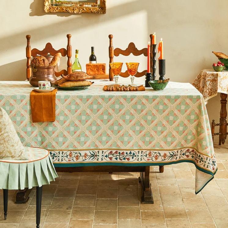 Chenille Victorian Linen Tablecloth