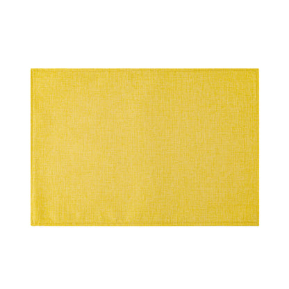 Polyester Burlap Waterproof Oil Resistant Wipeable Heat Resistant Placemats Set in Yellow