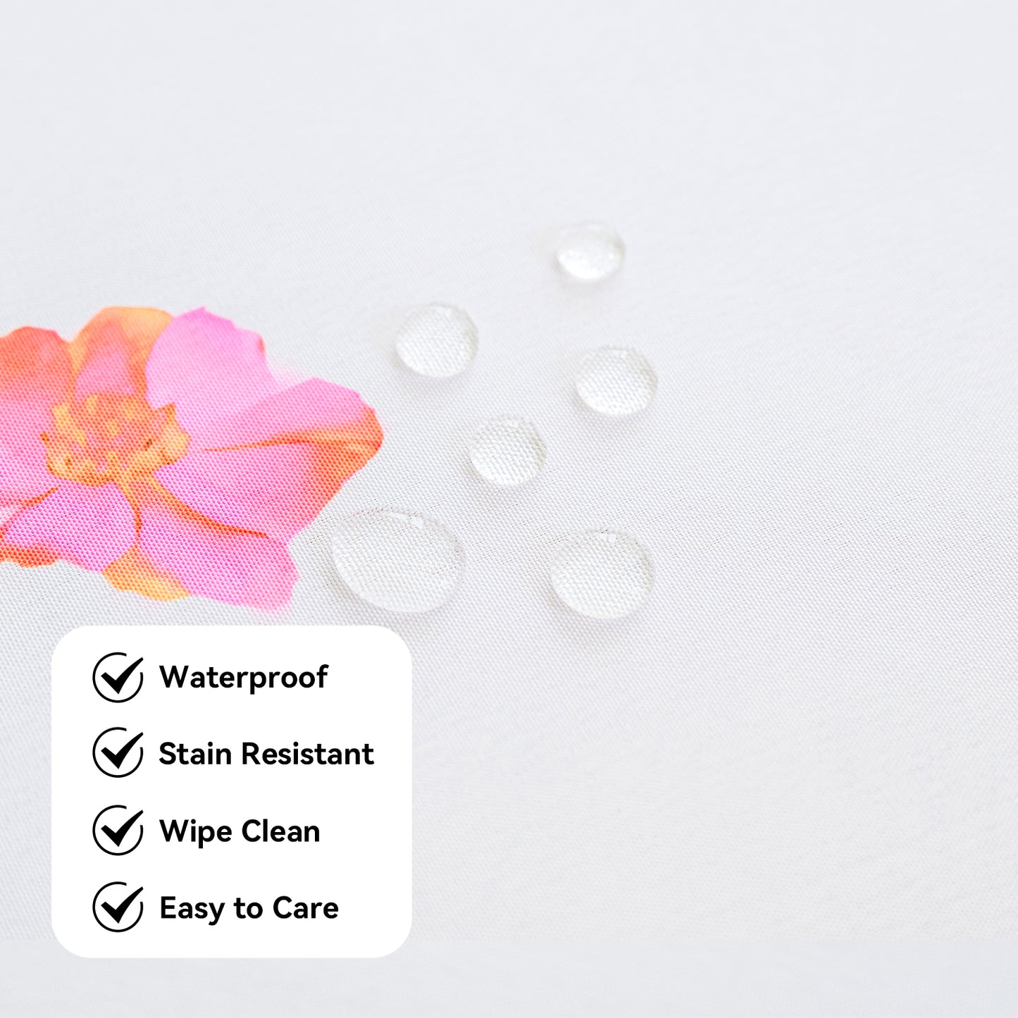 Polyester Waterproof And Stain Resistant Floral Tablecloth in Flower B