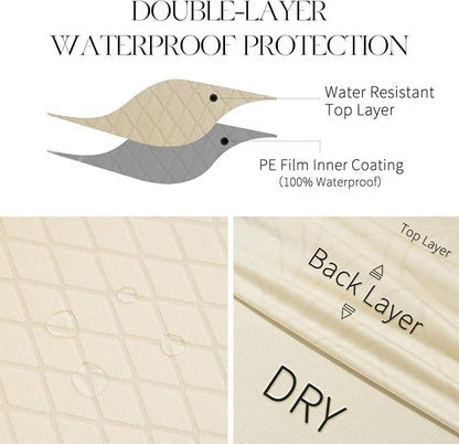 Polyester 100% Waterproof Diamond Pattern Chair Covers in Beige
