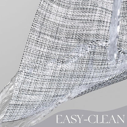 Plastic Woven Heat Resistant Placemats in Light Grey