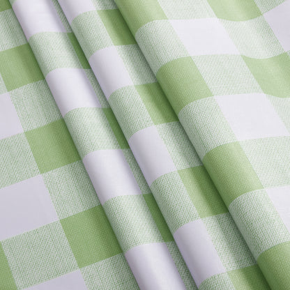 PVC Waterproof Plaid Wrap Plaid Tablecloth in White and Light Green