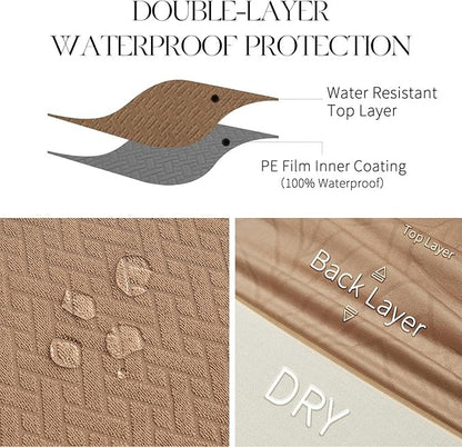 Polyester 100% Waterproof Oblong Pattern Chair Covers in Khaki