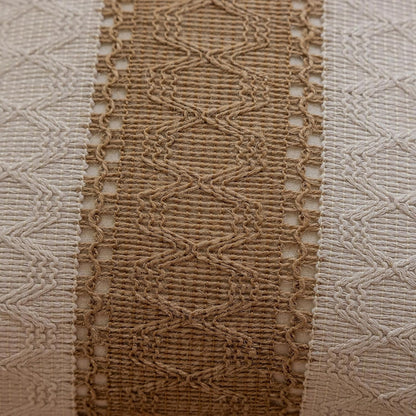 Bohemian neutral striped pillowcases with tassels