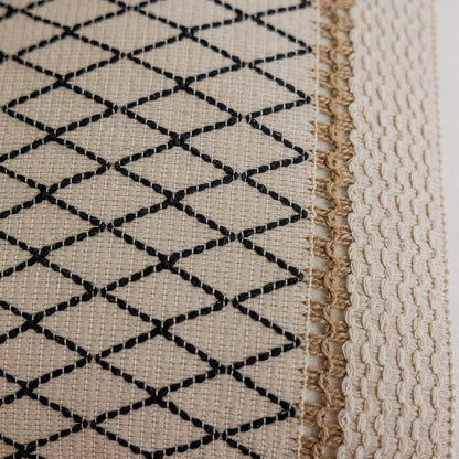 Accent Macrame Woven Black Pillowcases with Tassels