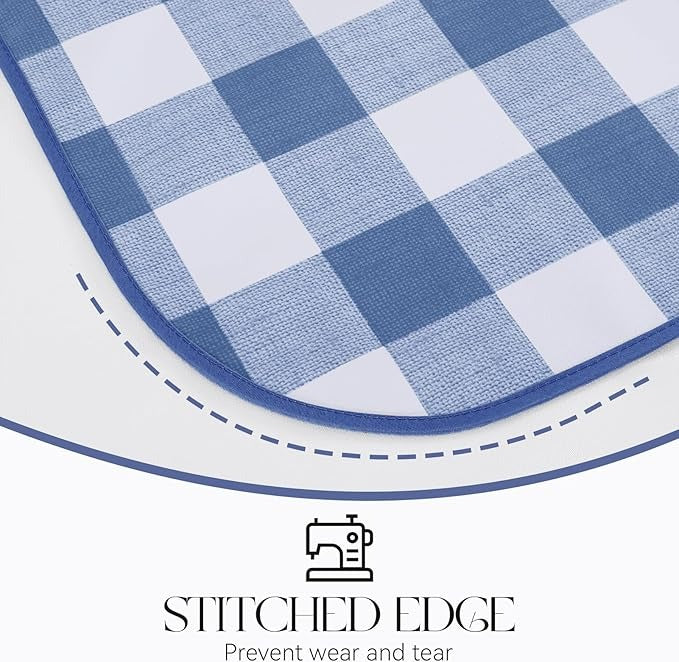 PVC Waterproof Plaid Wrap Plaid Tablecloth in White and Blue
