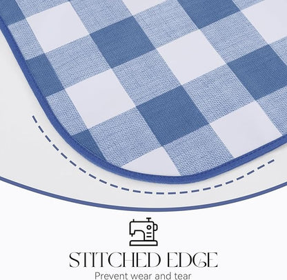 PVC Waterproof Plaid Wrap Plaid Tablecloth in White and Blue