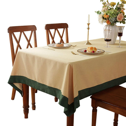 Polyester Contrasting-Colour Edged Tablecloth