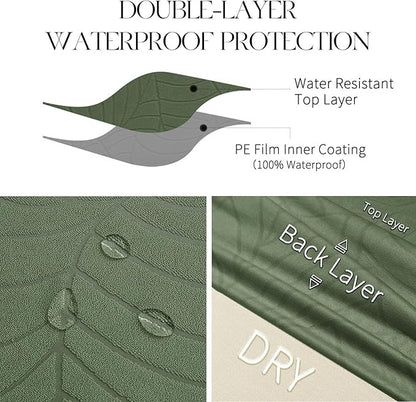 Polyester 100% Waterproof Leaf Pattern Chair Covers in Green