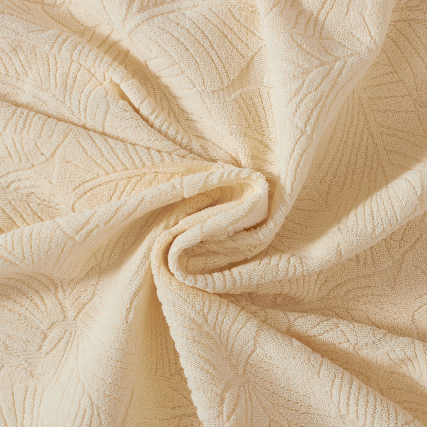 Polyester 100% Waterproof Leaves Pattern Chair Covers in Beige