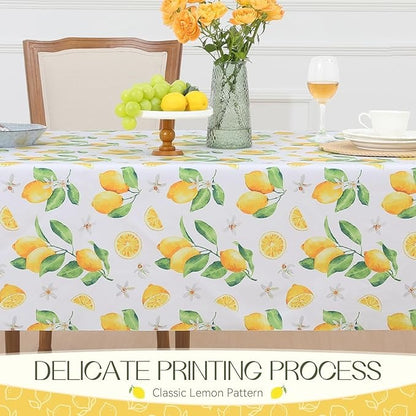 Polyester Lemon-patterned tablecloth（with white background ）