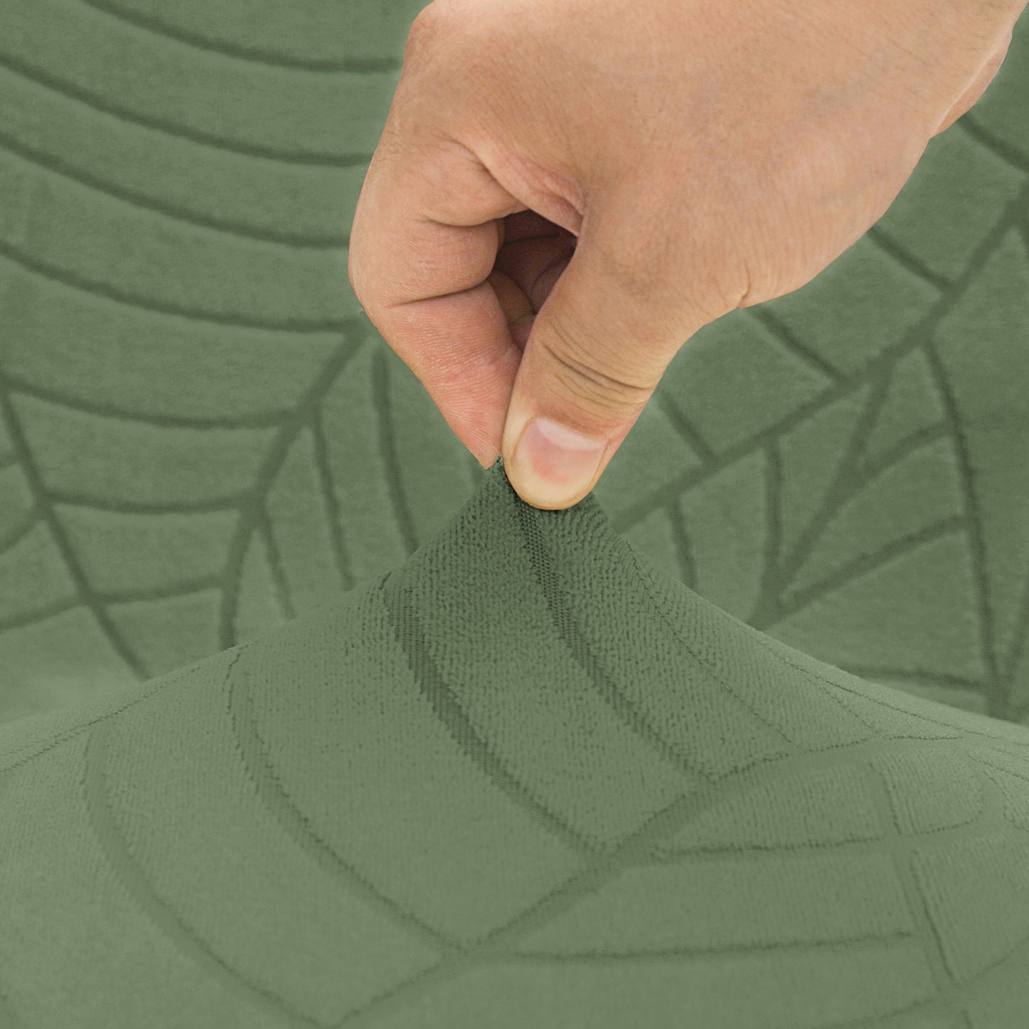 Polyester 100% Waterproof Leaf Pattern Chair Covers in Green