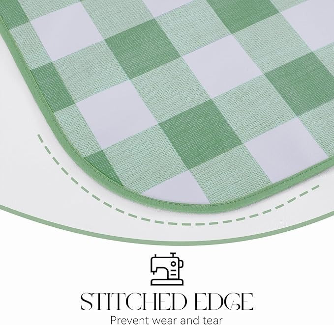 PVC Waterproof Plaid Wrap Plaid Tablecloth in White and Green