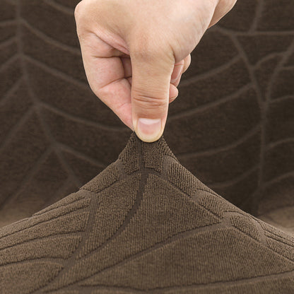 Polyester 100% Waterproof Leaf Pattern Chair Covers in Taupe