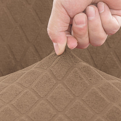 Polyester 100% Waterproof Diamond Pattern Chair Covers in Khaki