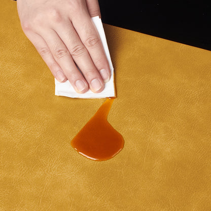 Polyurethane 100% Waterproof Oil-Proof Wipeable Heat Resistant Placemats Set in Yellow