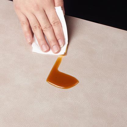 Polyurethane 100% Waterproof Oil-Proof Wipeable Heat Resistant Placemats Set in Beige