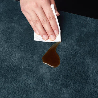 Polyurethane 100% Waterproof Oil-Proof Wipeable Heat Resistant Placemats Set in Navy Blue