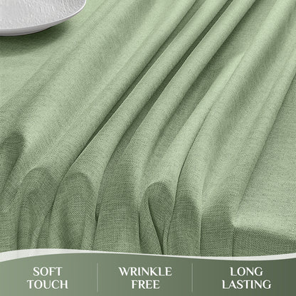Waterproof Stain-Resistant Polyester Tablecloth in Solid Sage Green