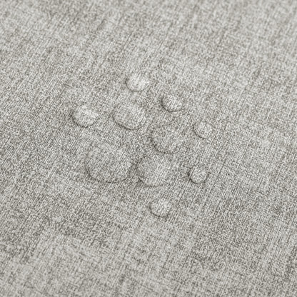Polyurethane Linen-textured 100% Waterproof Oil-Proof Wipeable Heat Resistant Round Placemats Set in Light Grey