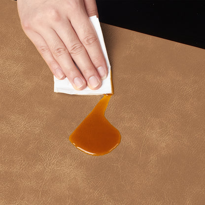 Polyurethane 100% Waterproof Oil-Proof Wipeable Heat Resistant Placemats Set in Camel