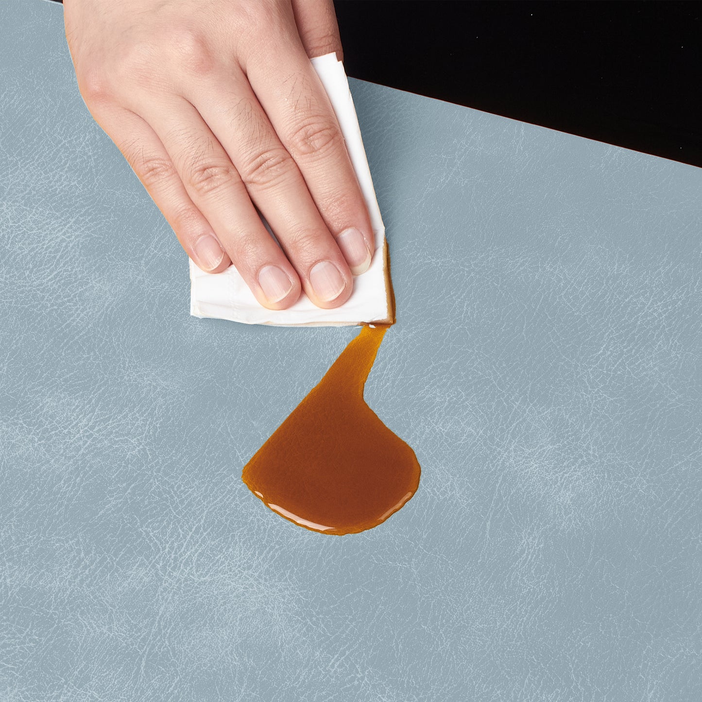 Polyurethane 100% Waterproof Oil-Proof Wipeable Heat Resistant Placemats Set in Light Blue