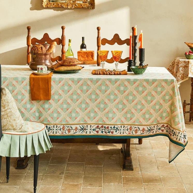 Chenille Victorian Linen Tablecloth