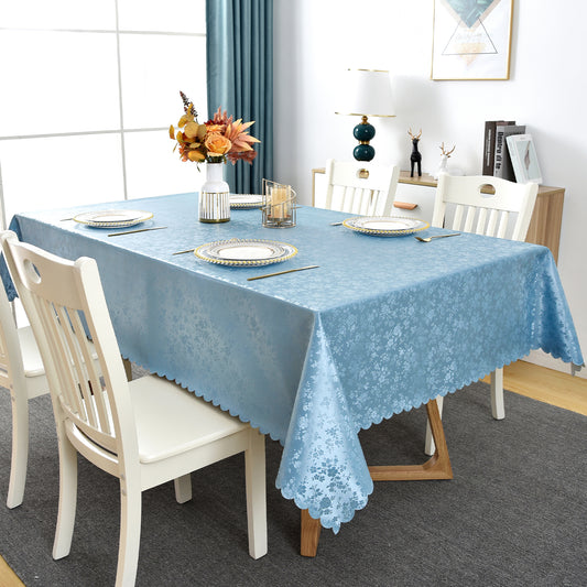 Polyurethane 100% Waterproof and Oil Resistant Chequered Tablecloth in Blue