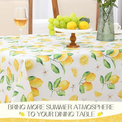 Polyester Lemon-patterned tablecloth（with white background ）