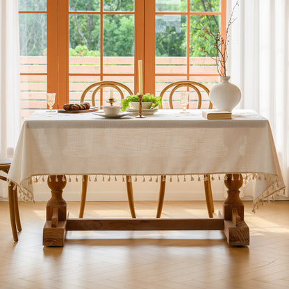 Polyester Embroidered Gold Bamboo Leaf Tablecloth