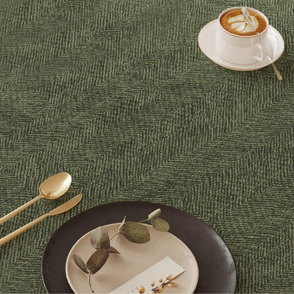 Polyester French Vintage Green and White Contrast Tablecloth