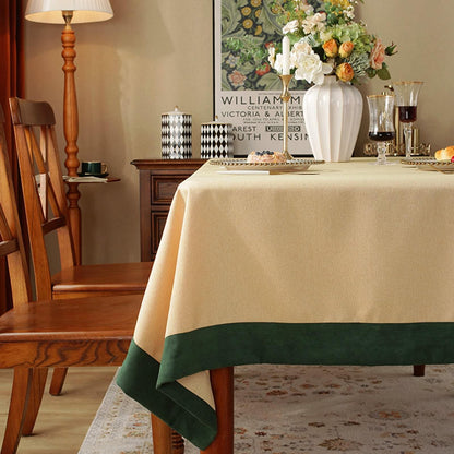 Polyester Contrasting-Colour Edged Tablecloth