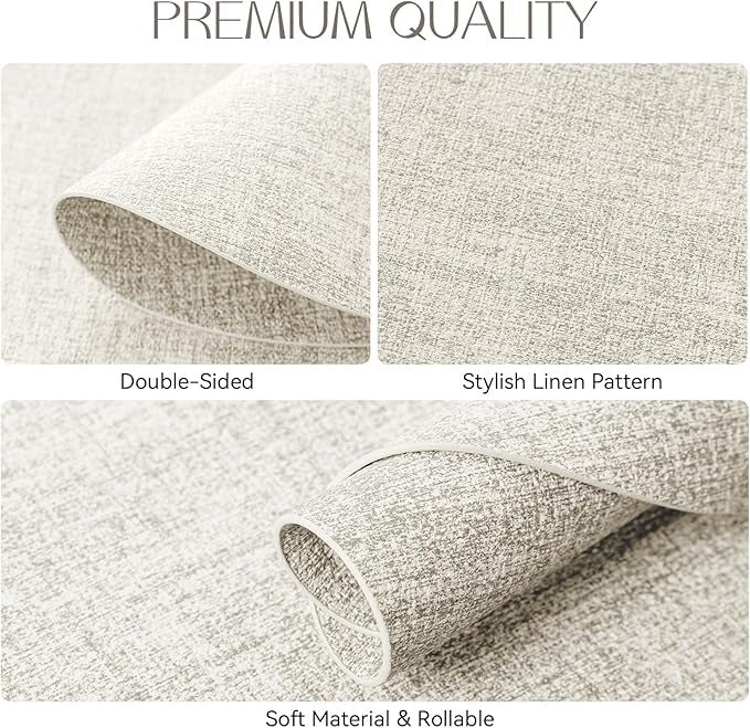 Polyurethane Linen-textured 100% Waterproof Oil-Proof Wipeable Heat Resistant Round Placemats Set in Beige