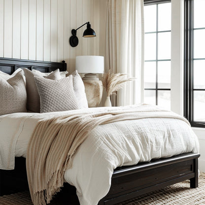 Soft Corduroy Chain-Link Textured Pillowcases in Grey
