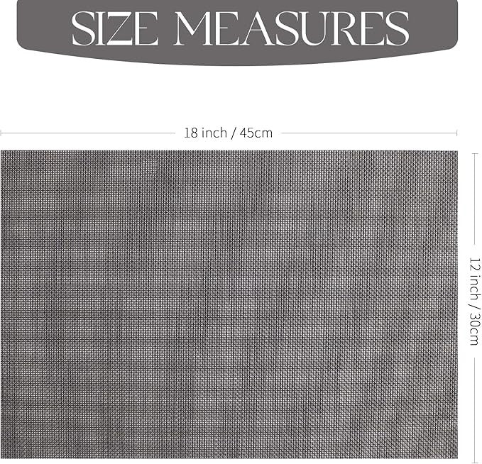 Plastic Woven Heat Resistant Placemats in Dark Grey