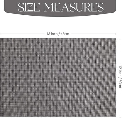 Plastic Woven Heat Resistant Placemats in Dark Grey
