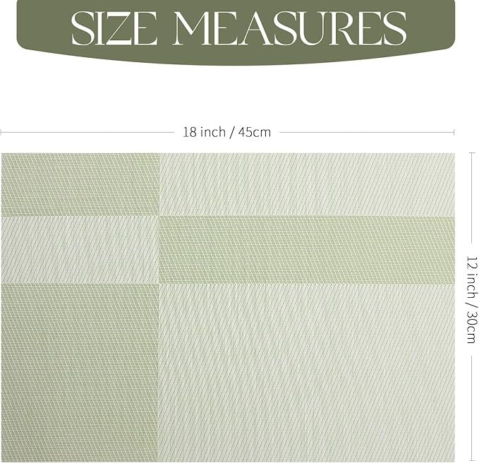 Plastic Woven Heat Resistant Placemats in Grass Green