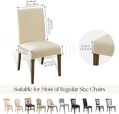 Polyester 100% Waterproof Diamond Pattern Chair Covers in Beige