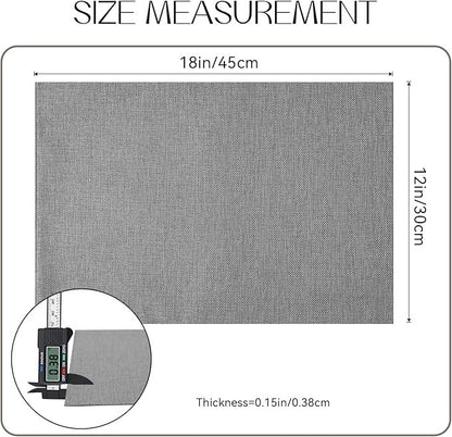 Polyester Burlap Waterproof Oil Resistant Wipeable Heat Resistant Placemats Set in Light Grey