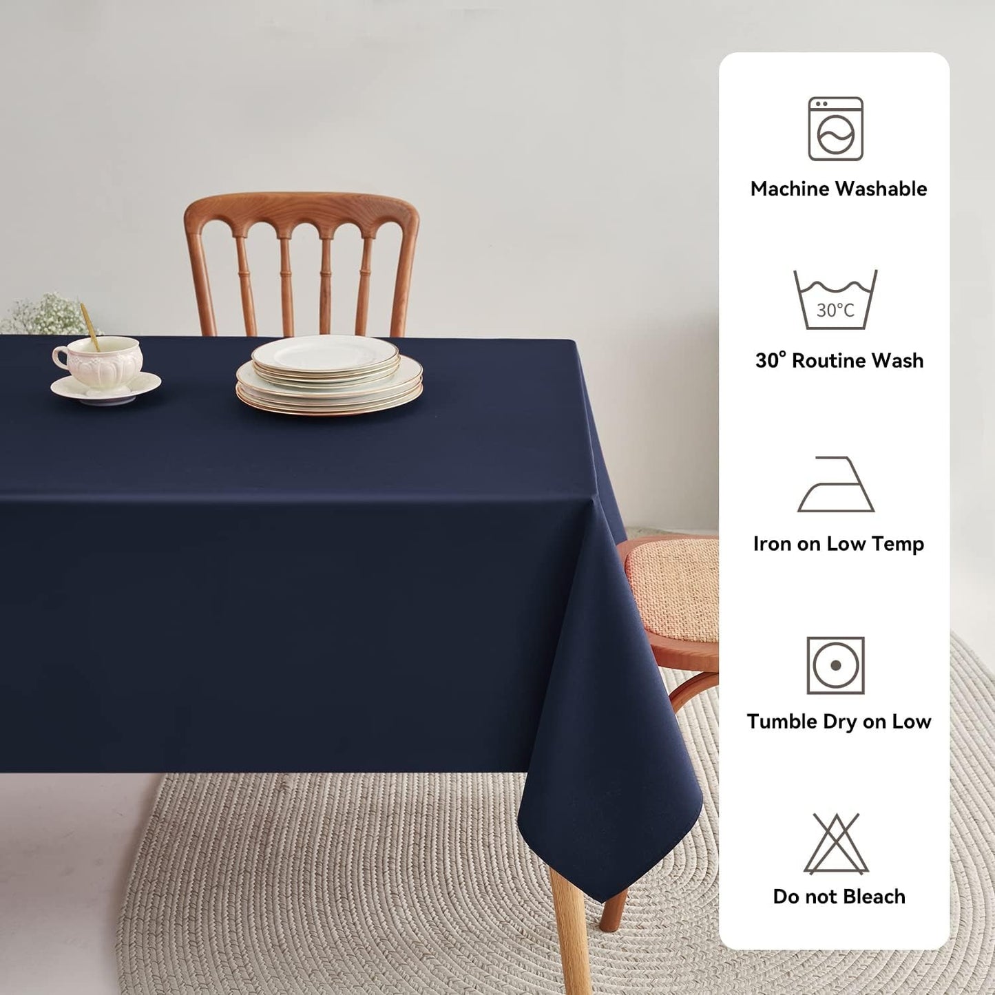 Classic Polyester Table Linen in Navy Blue