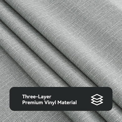 PVC Waterproof Burlap Textured Tablecloth in Light Gray