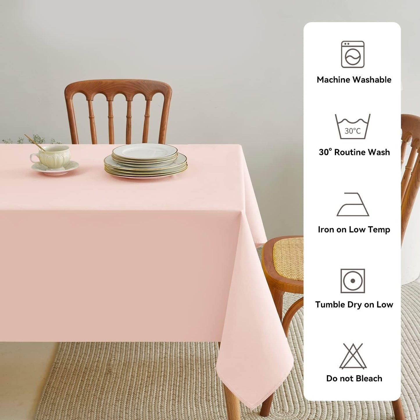 Classic Polyester Table Linen in Light Pink