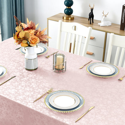 Polyurethane 100% Waterproof and Oil Resistant Chequered Tablecloth in Pink
