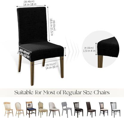 Polyester 100% Waterproof Leaves Pattern Chair Covers in Black