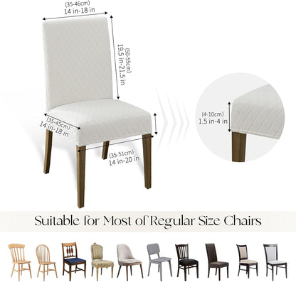 Polyester 100% Waterproof Diamond Pattern Chair Covers in White