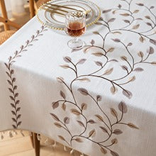 Polyester Embroidered Coffee Vine tablecloth