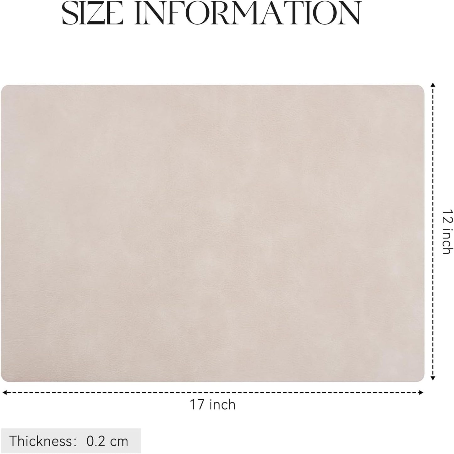 Polyurethane 100% Waterproof Oil-Proof Wipeable Heat Resistant Placemats Set in Beige