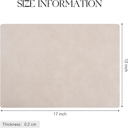 Polyurethane 100% Waterproof Oil-Proof Wipeable Heat Resistant Placemats Set in Beige