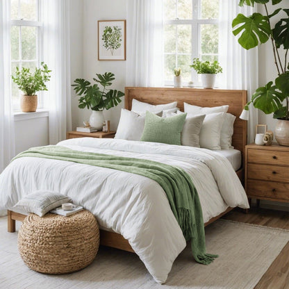 Soft Corduroy Corn-Kernel Pattern Pillowcases in Sage Green