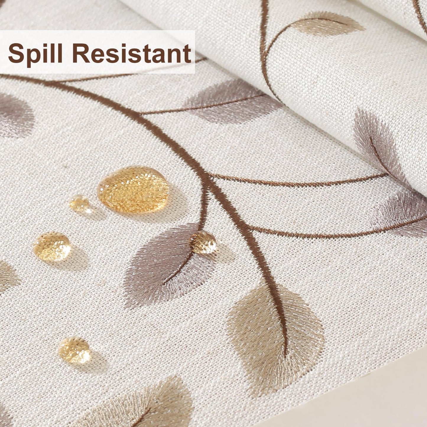 Polyester Embroidered Coffee Vine tablecloth